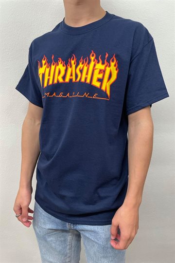 Thrasher T-shirt - Flame - Navy